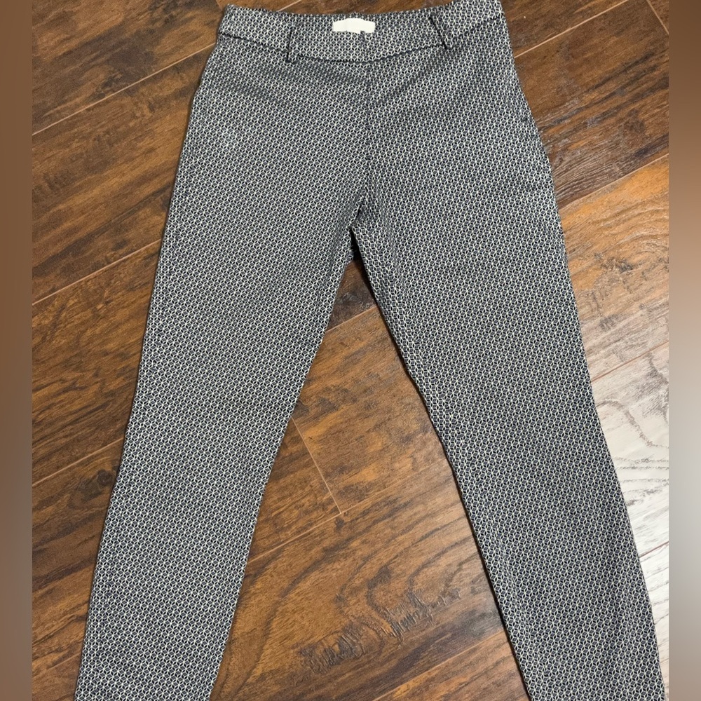 HM blue patterned pants size 6 straight leg